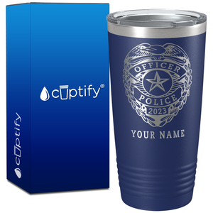 Personalized Police Officer Badge on 20oz Tumbler