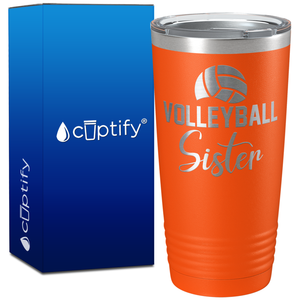 Volleyball Sister on 20oz Volleyball Tumbler