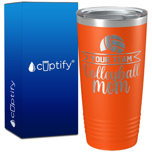 Personalized Team Name Volleyball Mom on 20oz Volleyball Tumbler