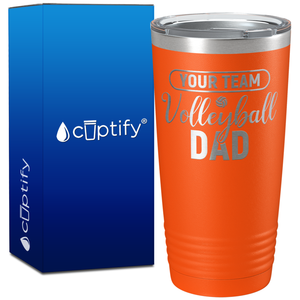 Personalized Team Name Volleyball Dad on 20oz Volleyball Tumbler