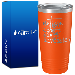 Autism Accept Adapt Advocate on 20oz Tumbler