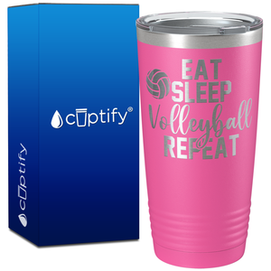 Eat Sleep Volleyball Repeat on 20oz Volleyball Tumbler