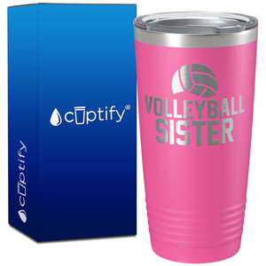 Volleyball Sister Half Ball on 20oz Volleyball Tumbler