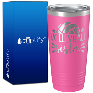 Volleyball Sister Stars on 20oz Volleyball Tumbler