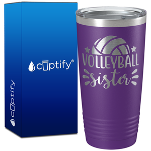 Volleyball Sister Stars on 20oz Volleyball Tumbler