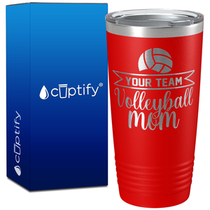 Personalized Team Name Volleyball Mom on 20oz Volleyball Tumbler