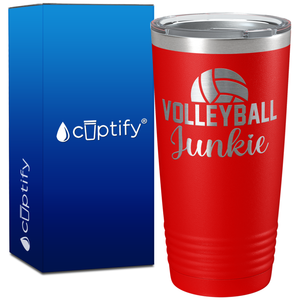 Volleyball Junkie on 20oz Volleyball Tumbler