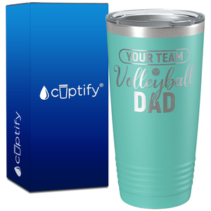 Personalized Team Name Volleyball Dad on 20oz Volleyball Tumbler