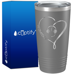 Dispatcher Headset Heart on 20oz Tumbler