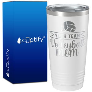 Personalized Team Name Volleyball Mom on 20oz Volleyball Tumbler