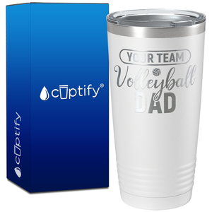 Personalized Team Name Volleyball Dad on 20oz Volleyball Tumbler