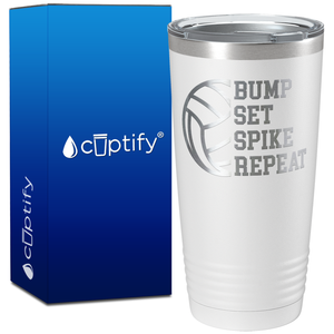 Bumb Set Spike Repeat on 20oz Volleyball Tumbler