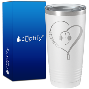 Dispatcher Headset Heart on 20oz Tumbler