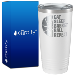 Eat Sleep Basketball Repeat on 20oz Tumbler