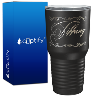 Personalized Scroll Script Engraved on 30oz Tumbler