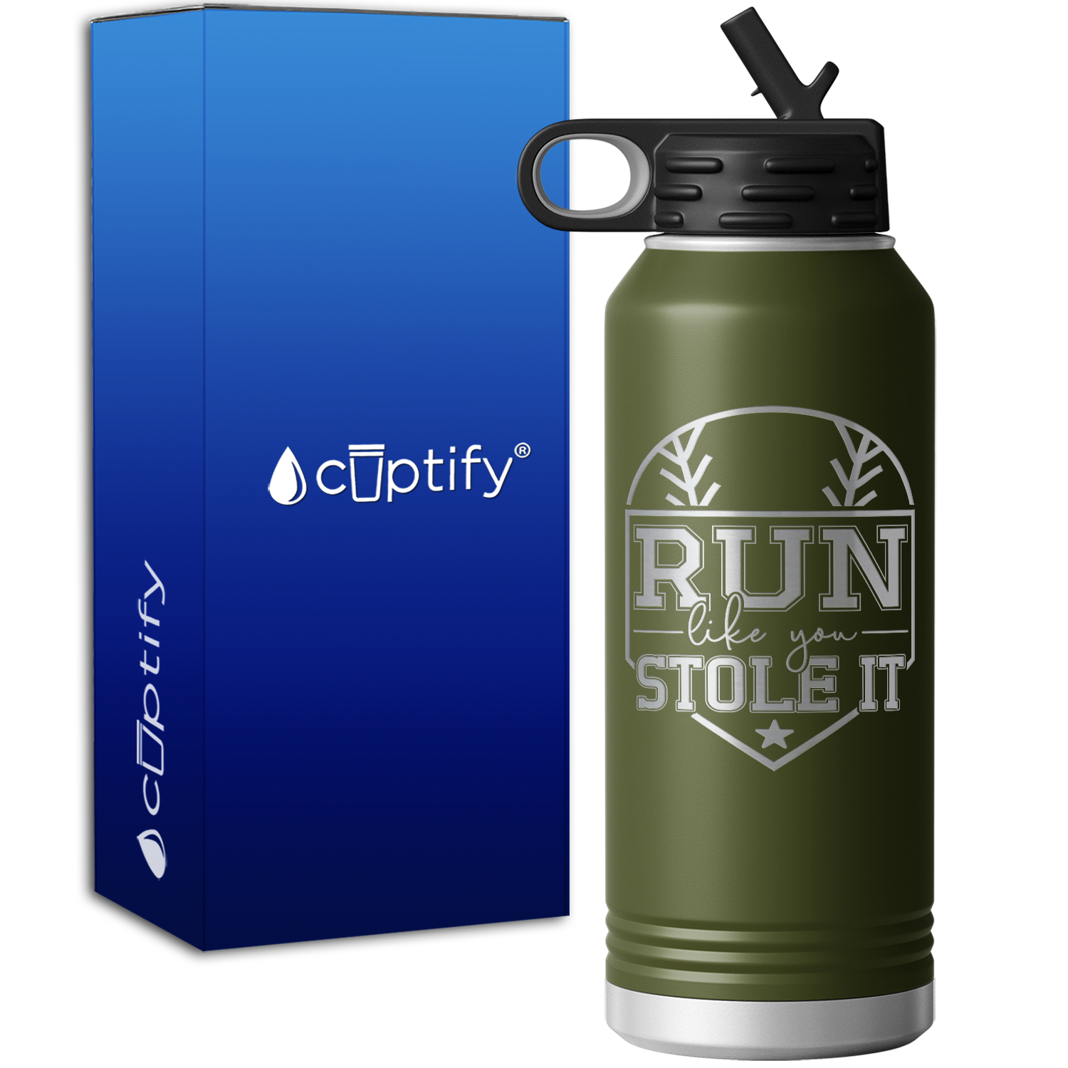 Run Like You Stole It 32oz Sport Water Bottle