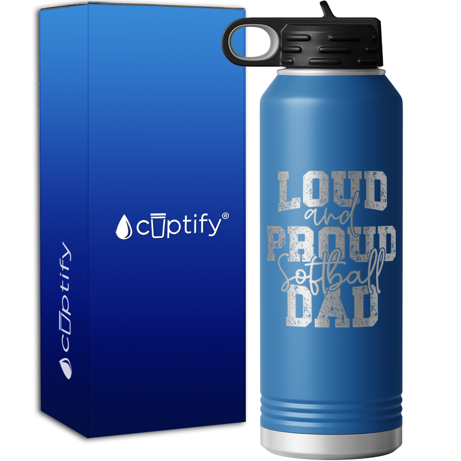 Loud and Proud Softball Dad 40oz Sport Water Bottle