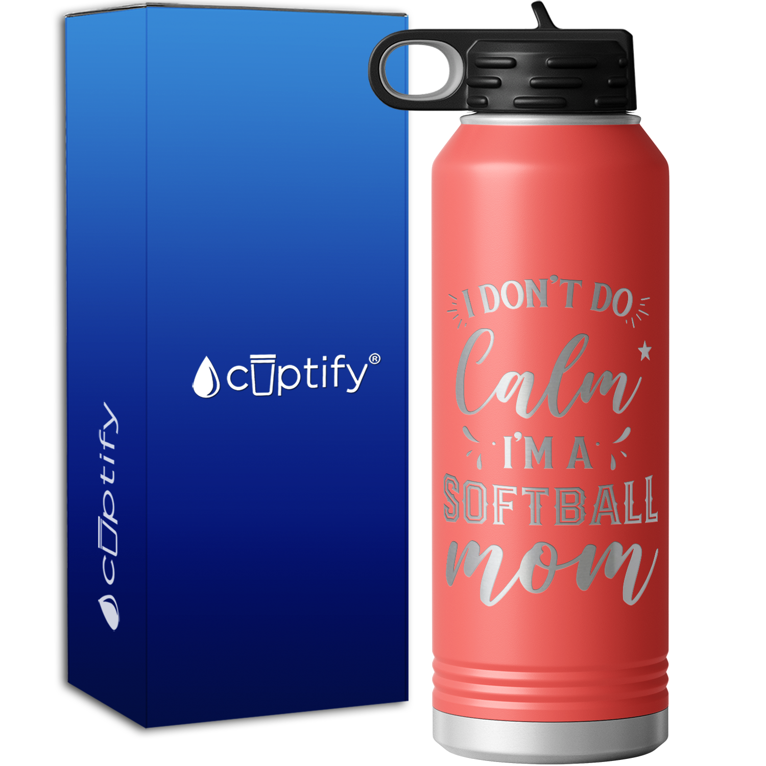 I Don't do Calm Im a Softball Mom 40oz Sport Water Bottle