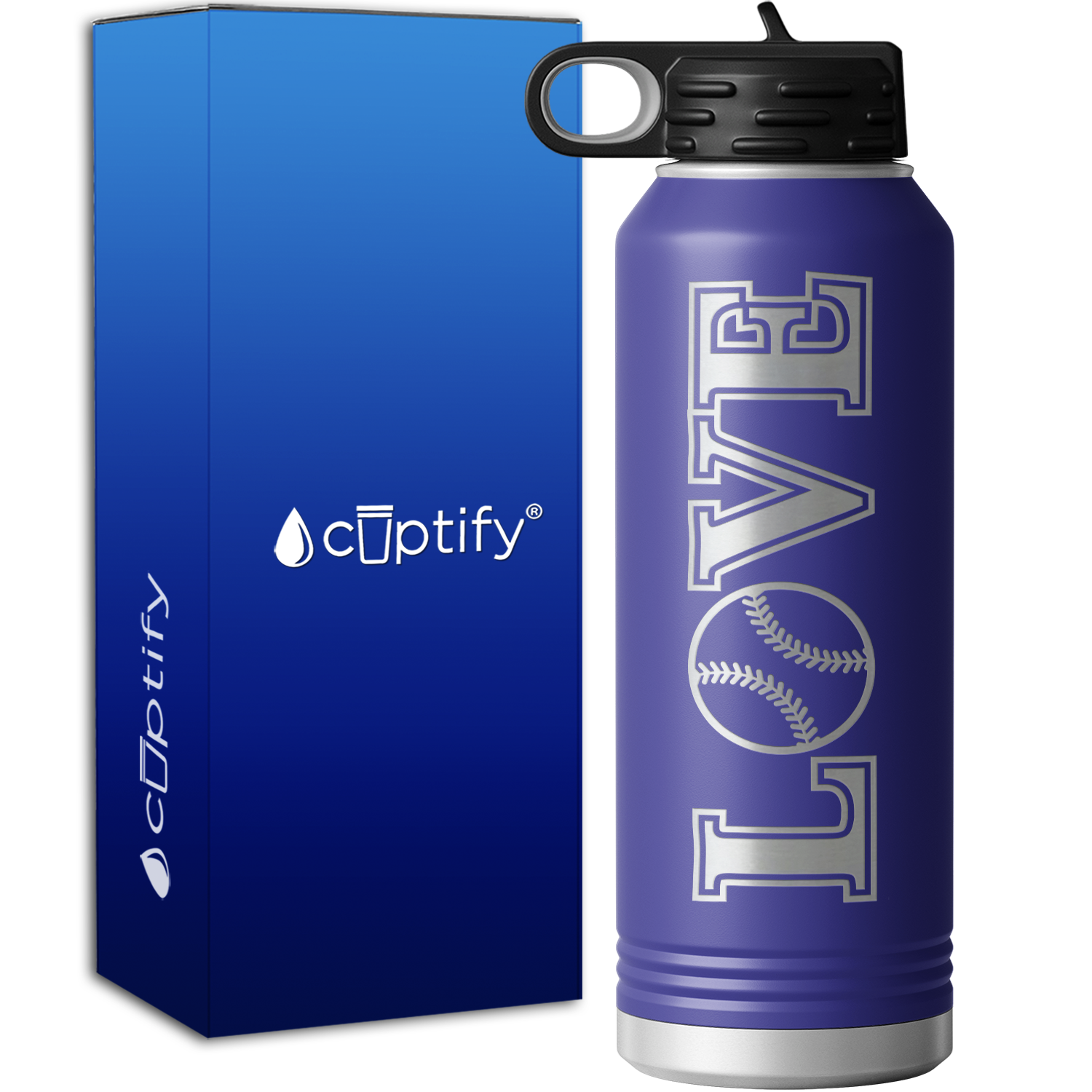 Love Softball 40oz Sport Water Bottle