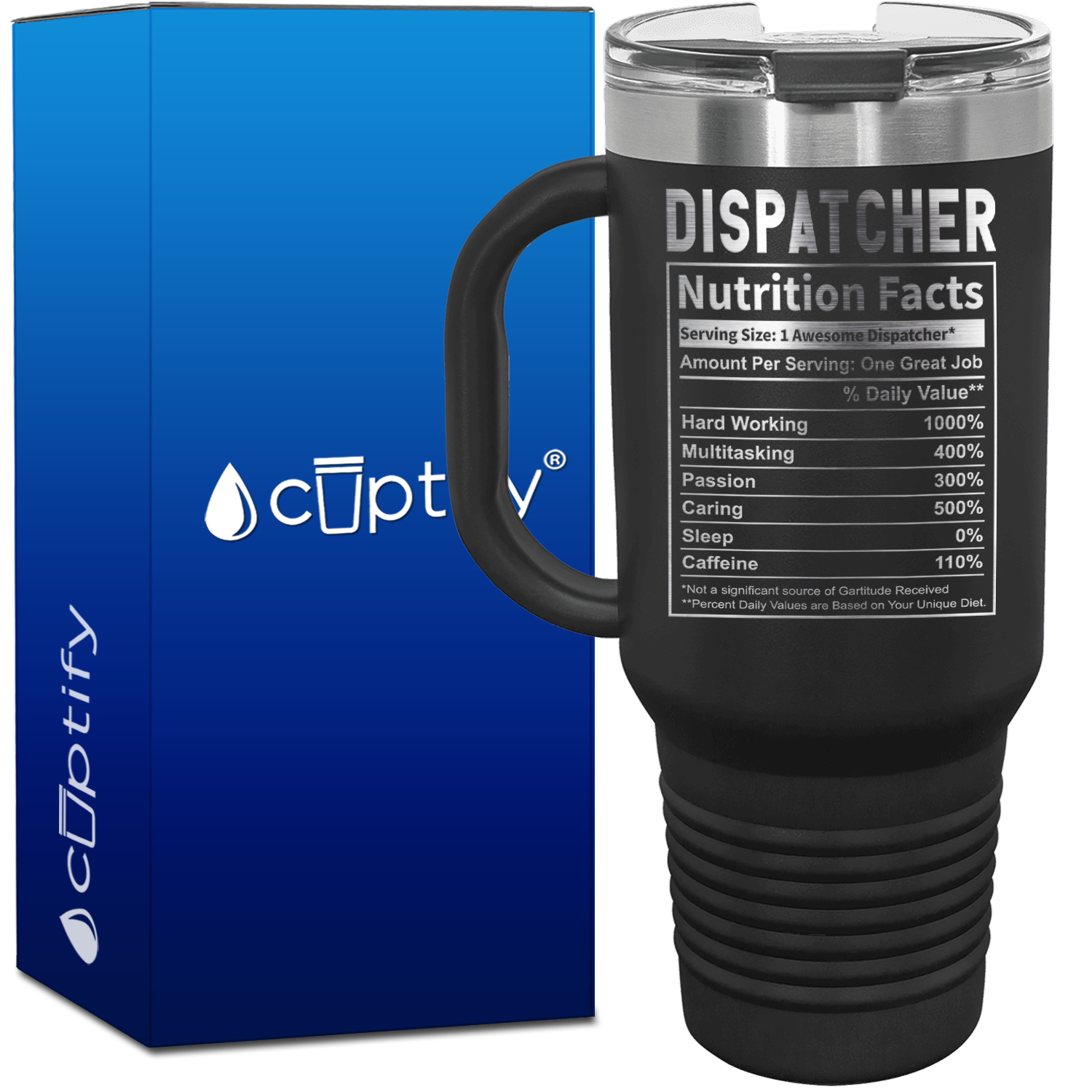 Dispatcher Nutrition Facts 40oz Dispatcher Travel Mug