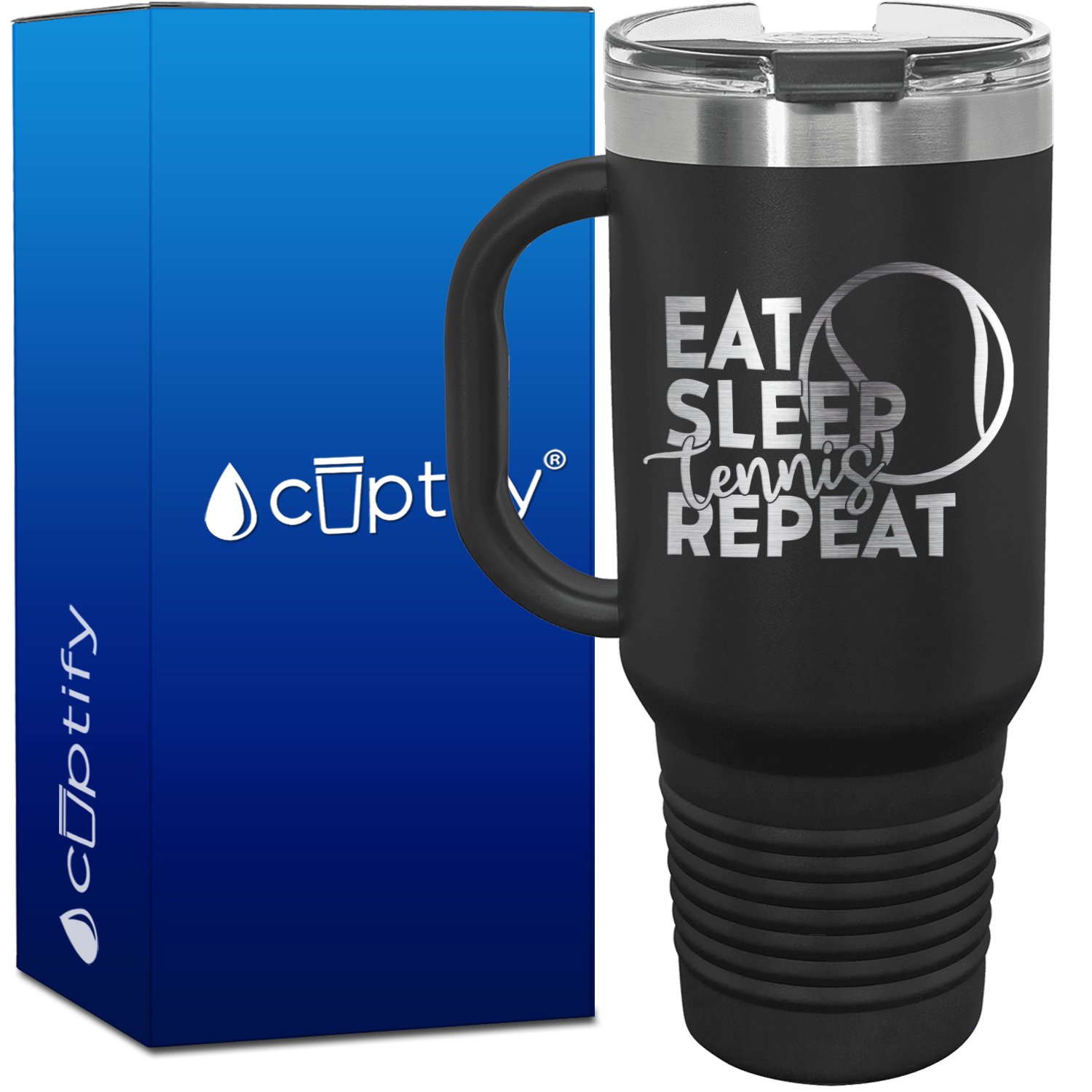 Eat Sleep Tennis Repeat 40oz Travel Mug