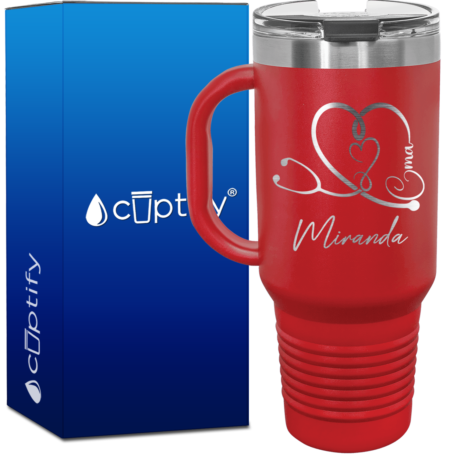 Personalized CMA Stethoscope Heart 40oz CMA Travel Mug