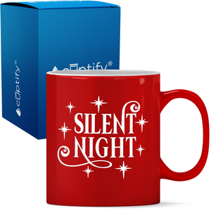 Slient Night Personalized 11oz Red Christmas Coffee Mug