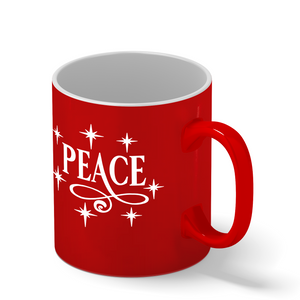 Peace Personalized 11oz Red Christmas Coffee Mug