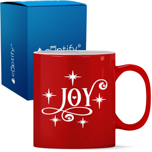 Joy Personalized 11oz Red Christmas Coffee Mug