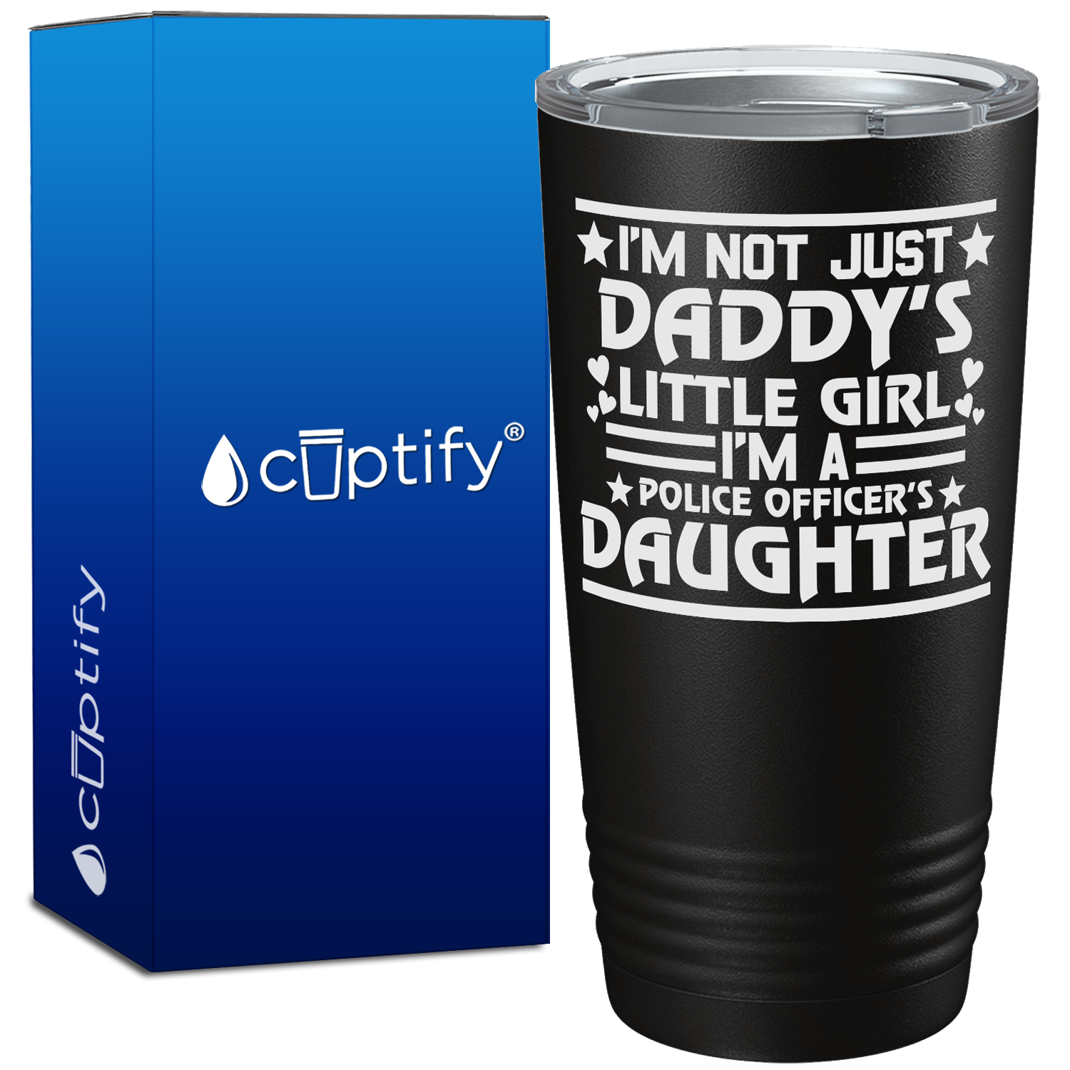 I'm Not Just Daddy's Little Girl Police 20oz Black Tumbler