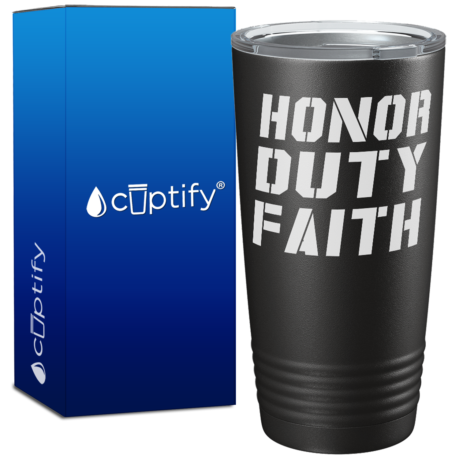 Honor Duty Faith Police 20oz Black Police Tumbler