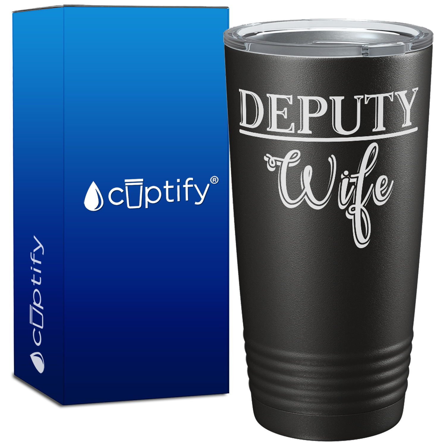 Deputy Wife 20oz Black Police Tumbler