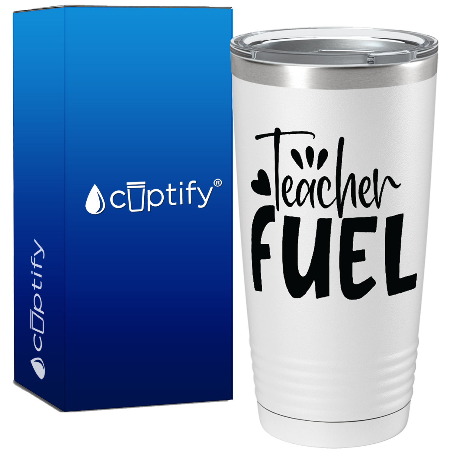 Teacher Fuel on White 20oz Tumbler