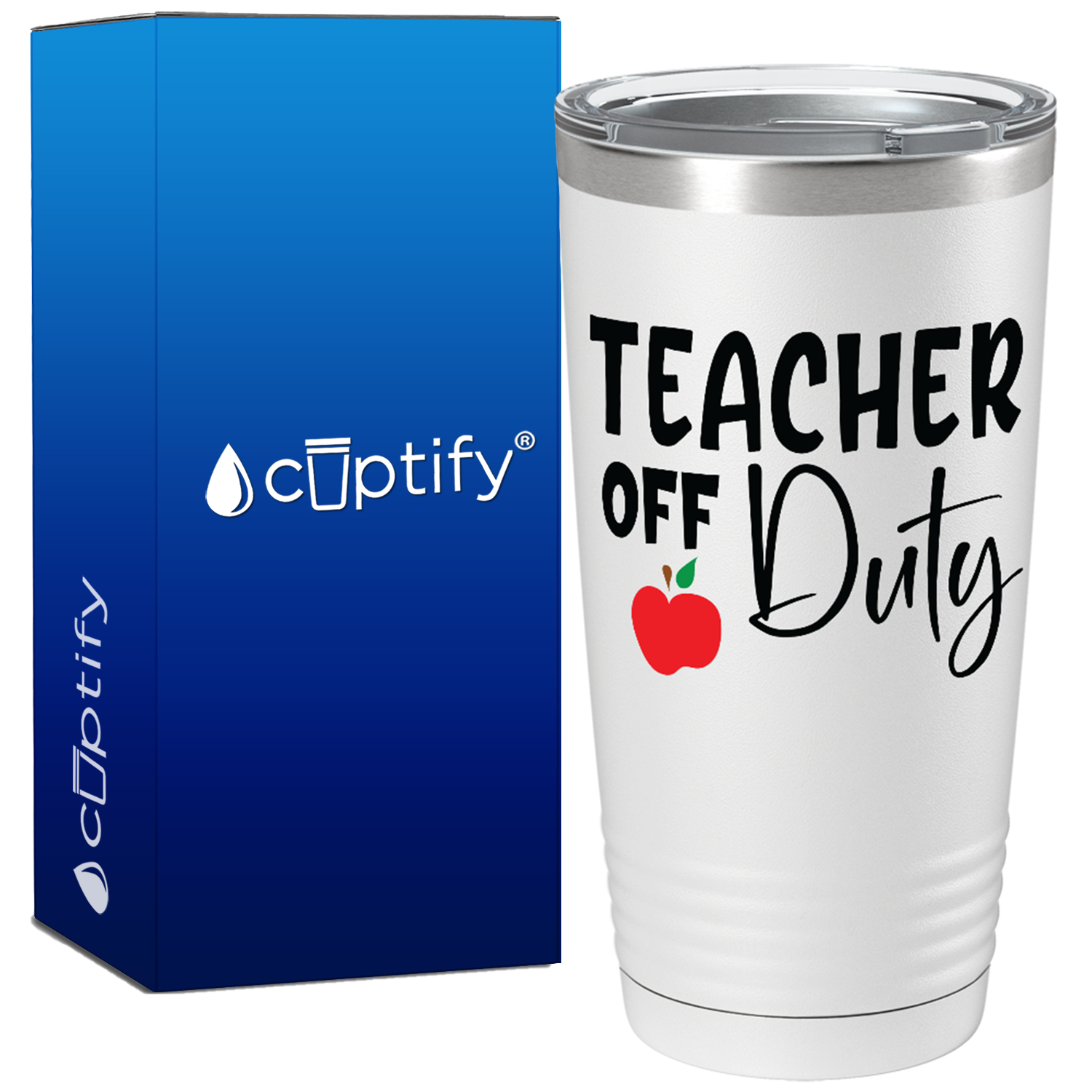 Teacher Off Duty on White 20oz Tumbler