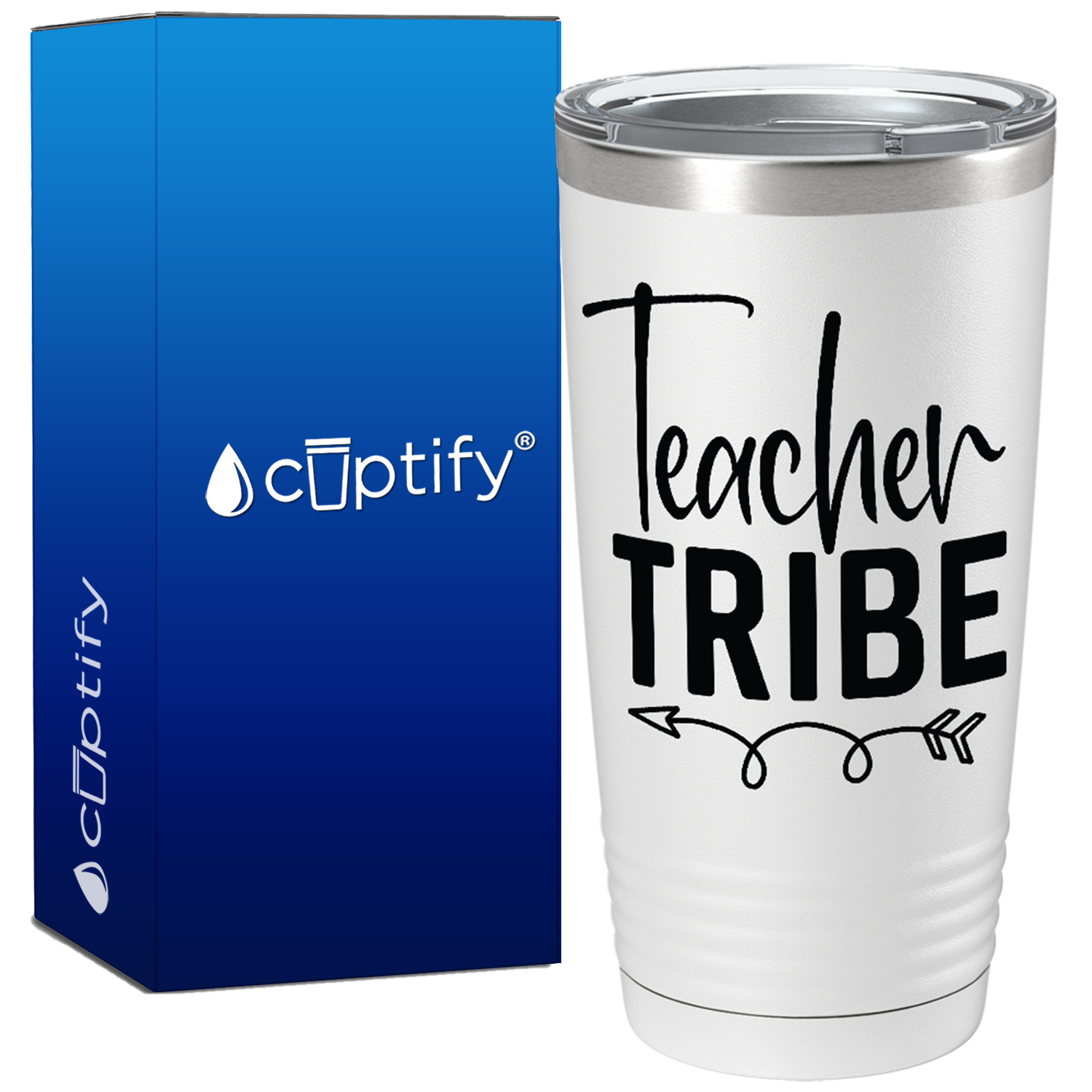 Teacher Tribe on White 20oz Tumbler