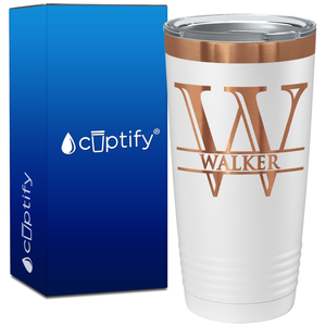 Personalized Split Script Monogram Initial and Name on 20oz Tumbler