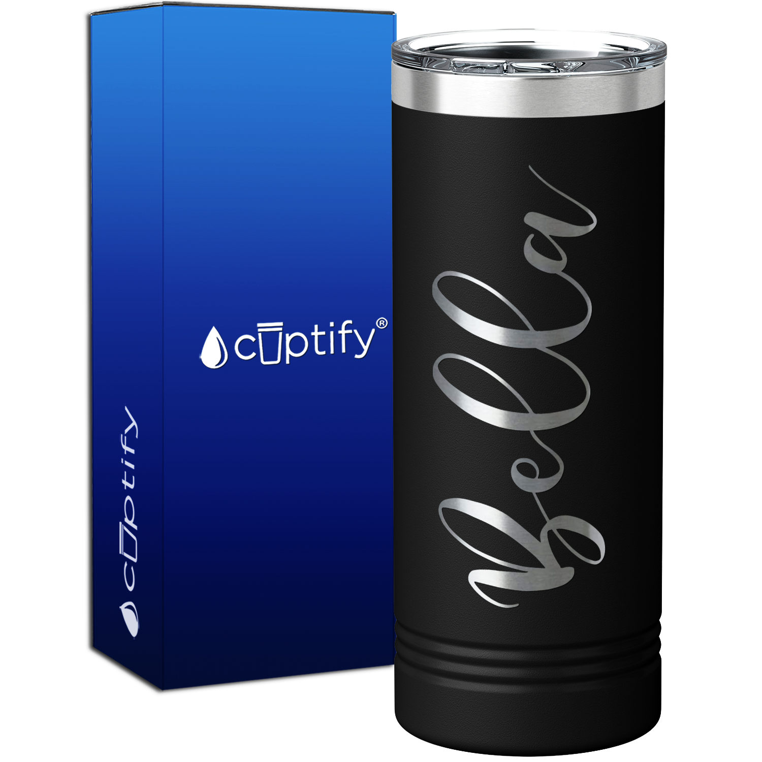 Personalized Black 22oz Engraved Skinny Tumbler