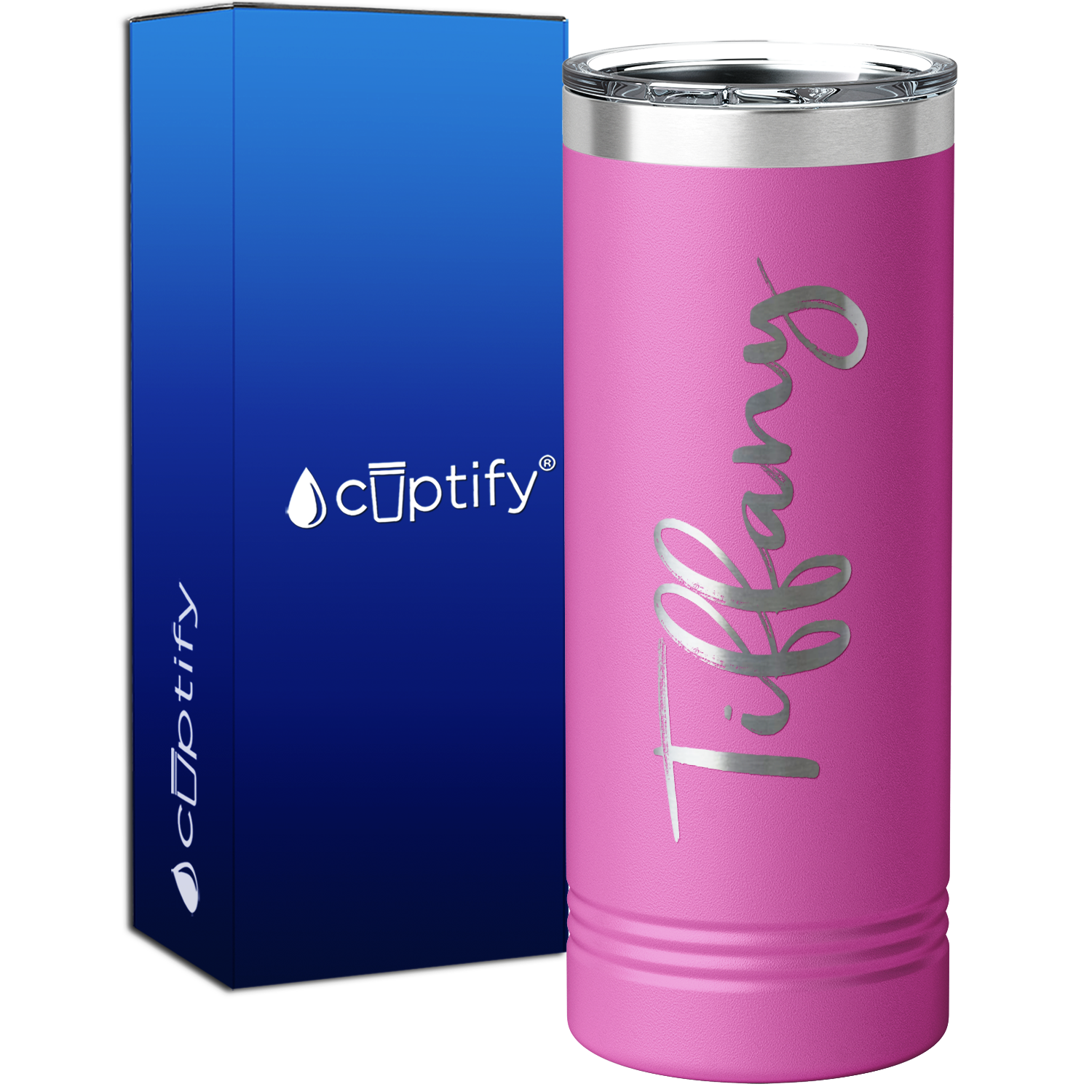 Personalized Blush 22oz Engraved Skinny Tumbler