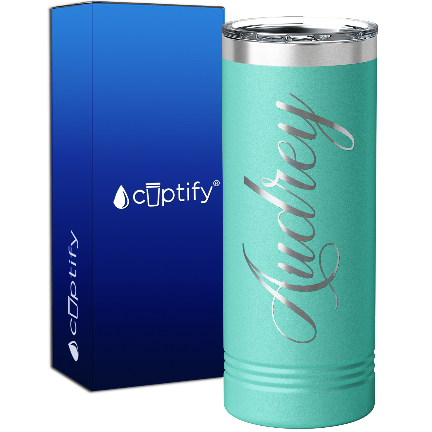 Personalized Seafoam 22oz Engraved Skinny Tumbler