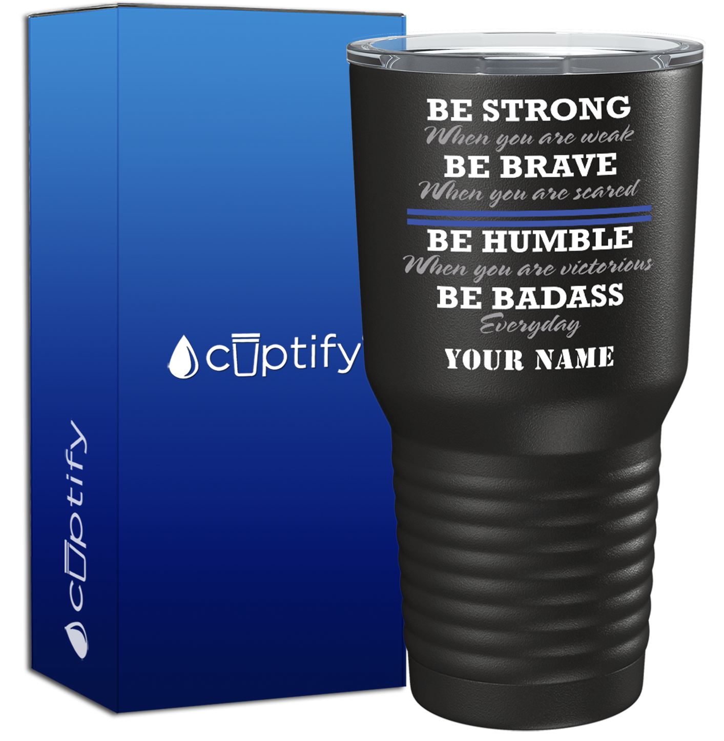 Personalized Be Strong When You are Weak on Black 30oz Police Tumbler