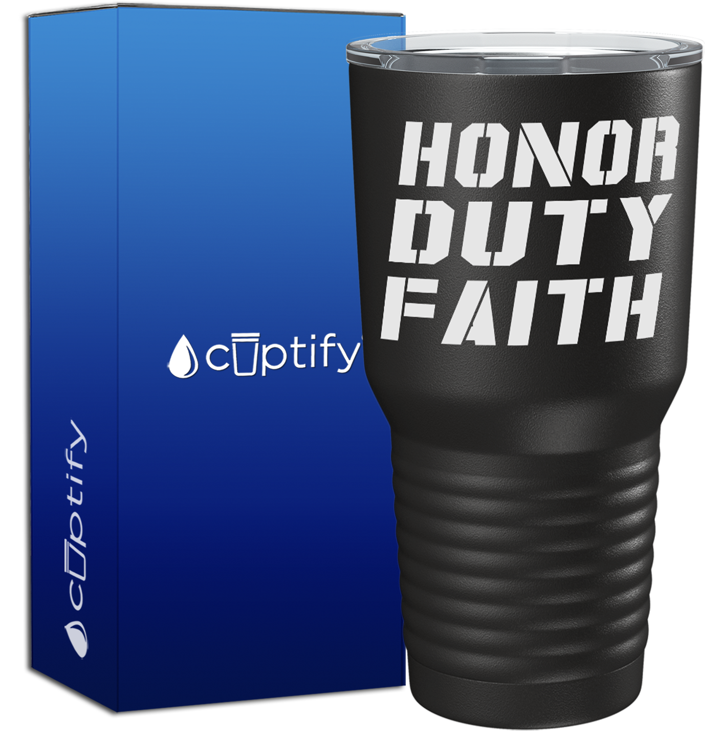 Honor Duty Faith on Black 30oz Police Tumbler