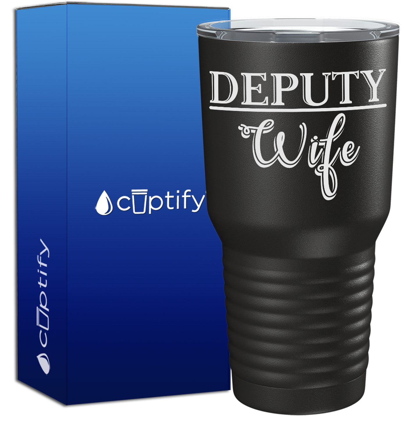 Deputy Wife on Black 30oz Police Tumbler