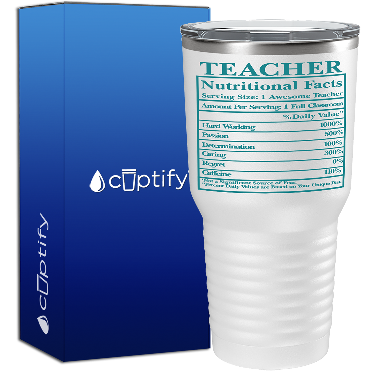 Teacher Nutritional Facts 30oz Teacher Tumbler