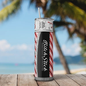 Bitch Stick Candy Cane Lip Balm 20oz Skinny Funny Tumbler