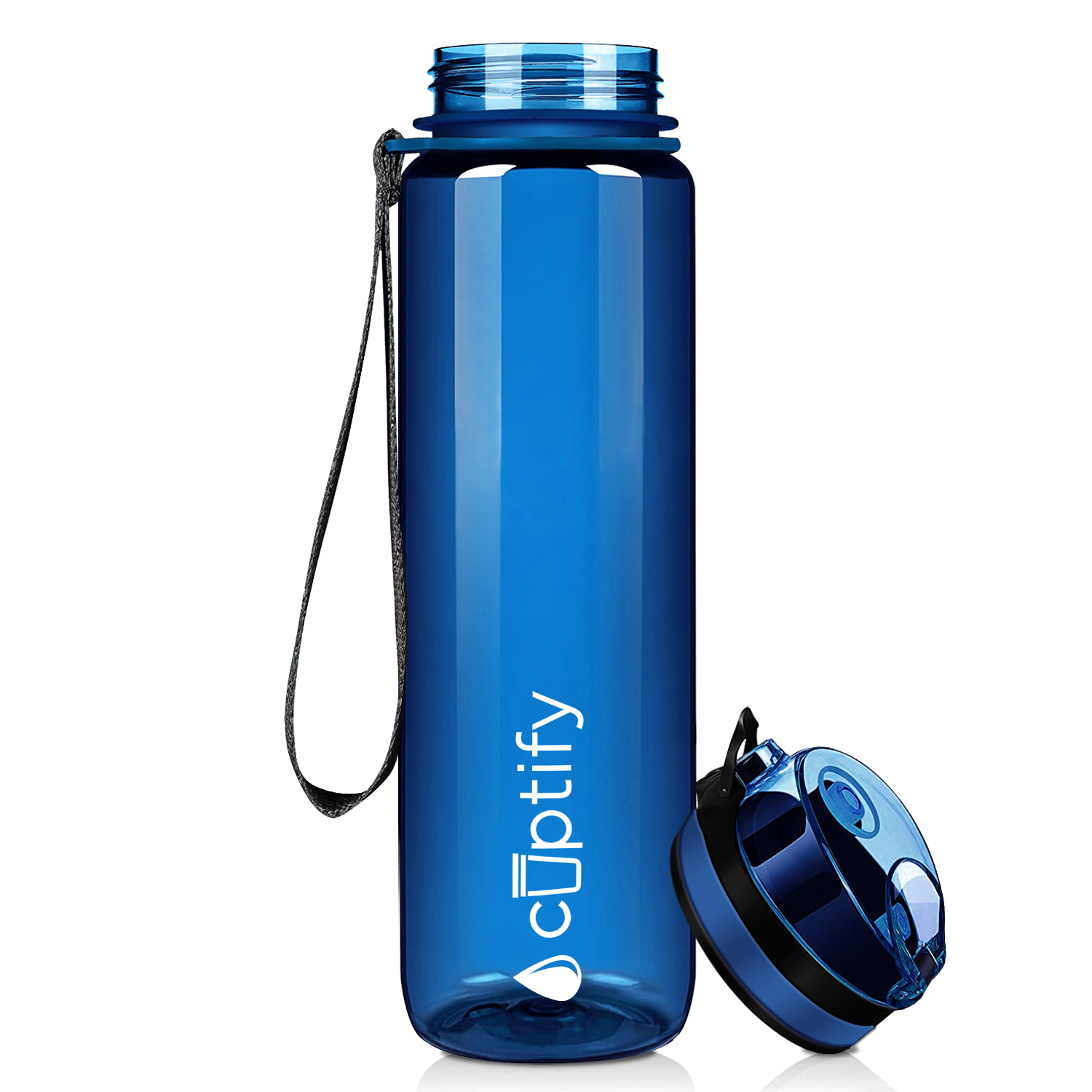 Navy Blue Gloss 40oz Wide Mouth Water Bottle - Cuptify