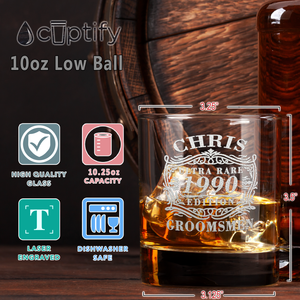 Personalized Ultra Rare Edition Groomsmen 16 oz Glass Can