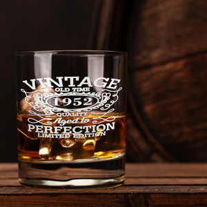 69th Birthday Vintage 69 Years Old Time 1952 Quality Laser Engraved 10.25oz Old Fashion Glass