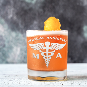 MA Medical Assistant Etched on 10.25oz Old Fashion Glass