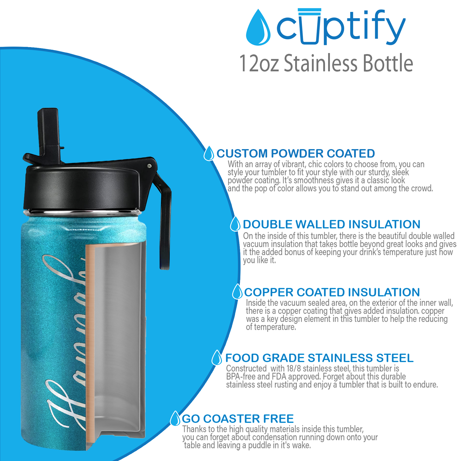 24oz Wide Mouth Water Bottles - Cuptify