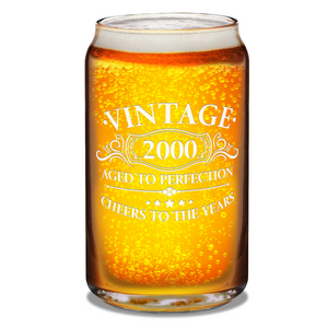 Vintage Cheers to 22 Years 2000 16oz Glass Can